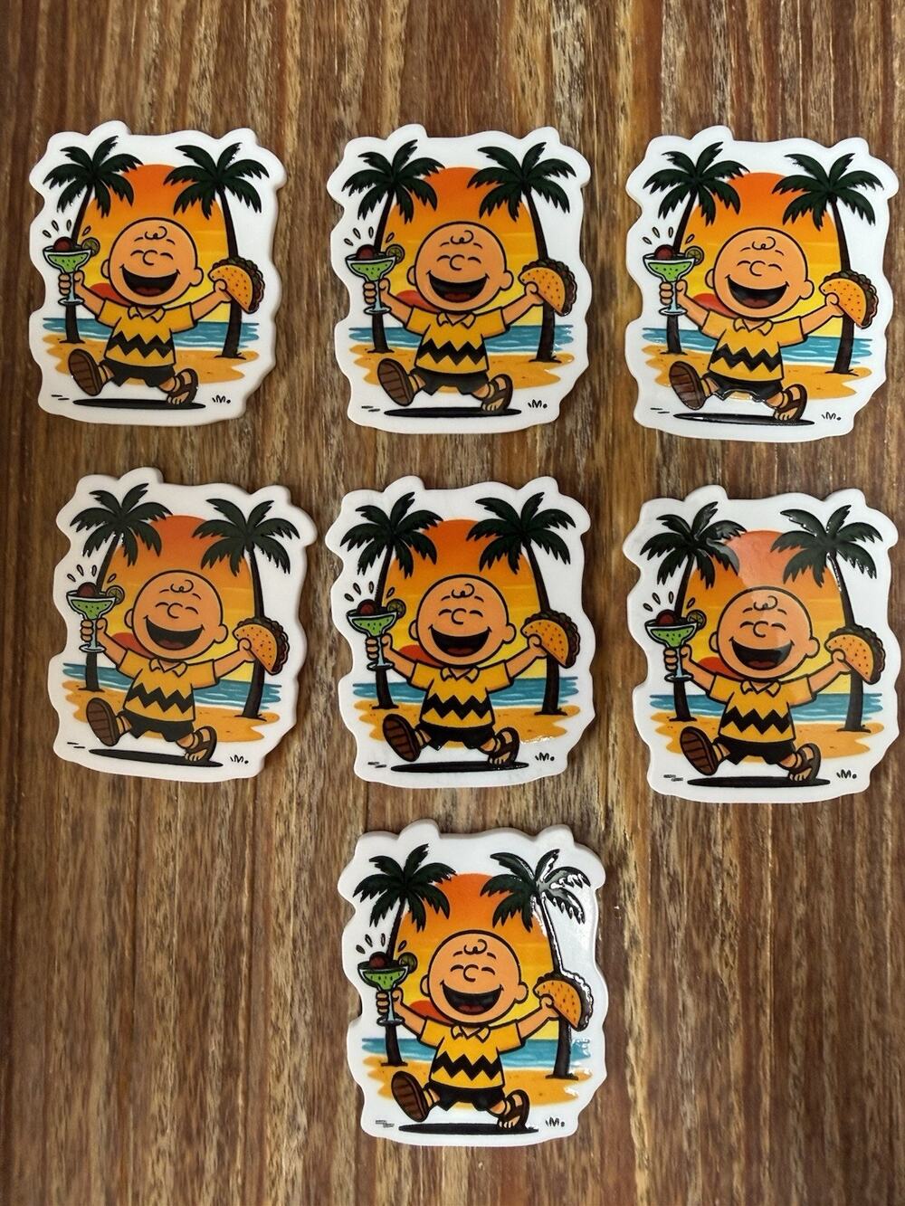 7 Pc Charlie Brown Acrylic Flatbacks